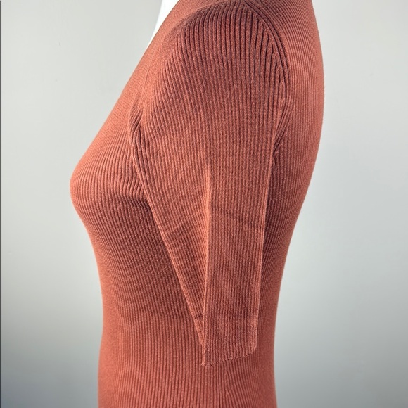 Peruvian Connection-Women's Rust Ribbed Top - Picture 3 of 6
